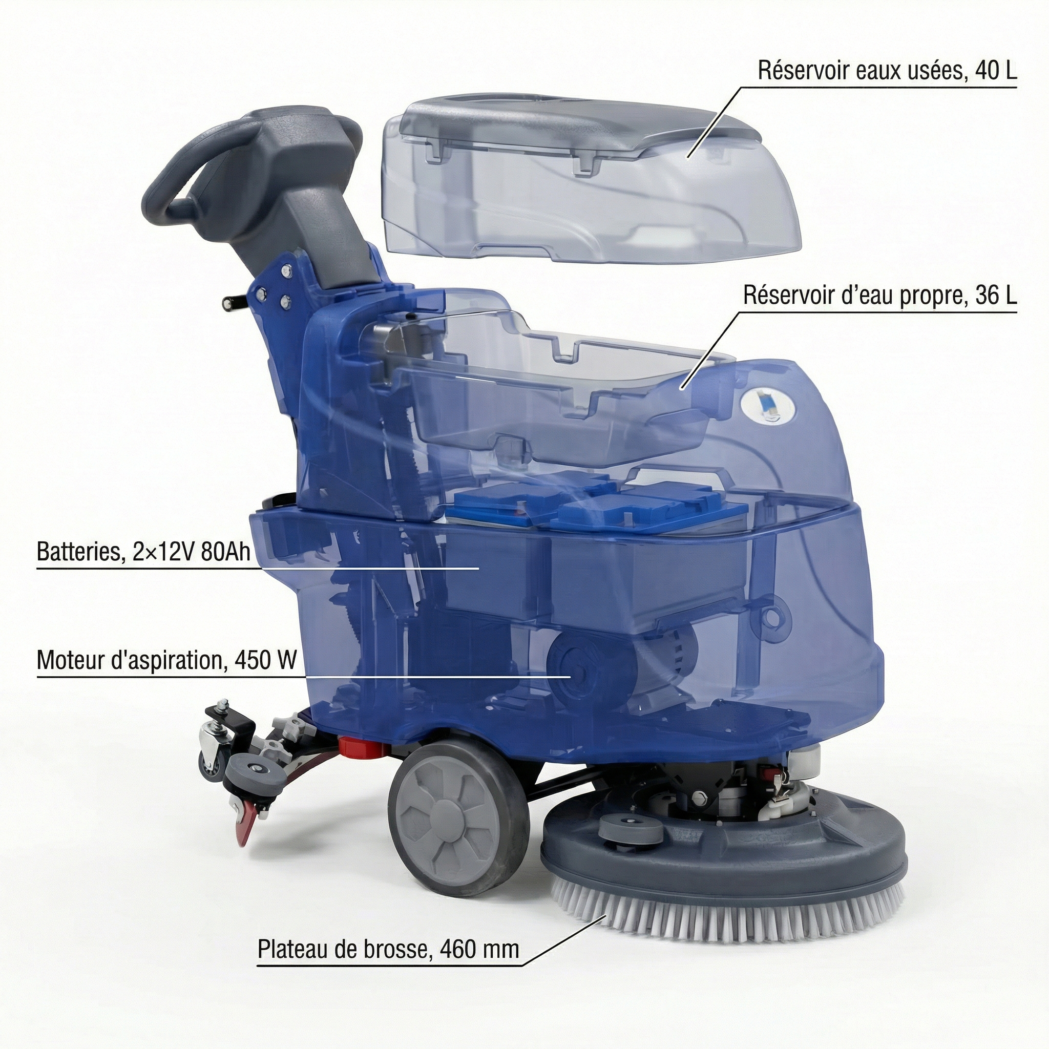 Autolaveuse Automatique PR02 - Nettoyage Puissant jusqu'à 1500 m²/h - 2h d'Autonomie